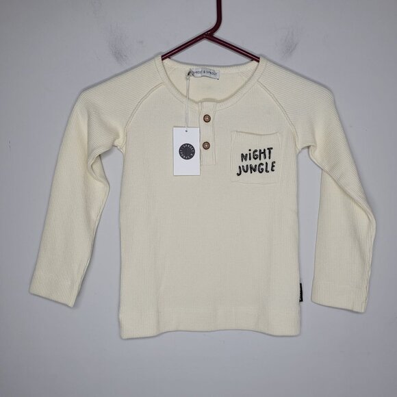 Sproet and Sprout NWT Kids 5/6 waffle knit Night Jungle Cream Long Sleeve - Picture 7 of 7